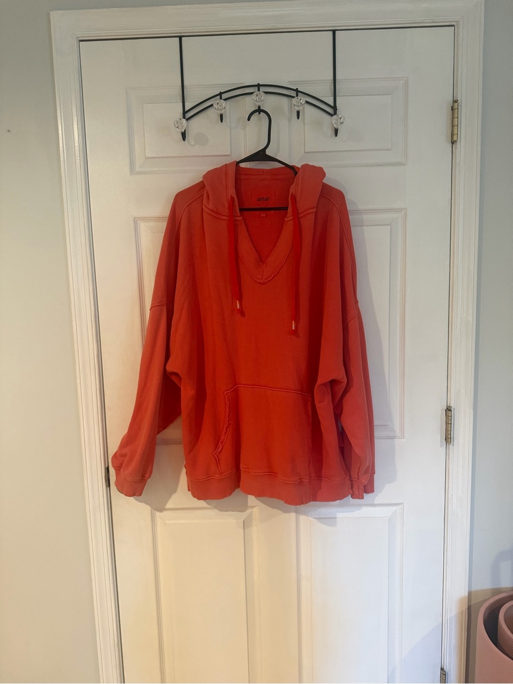 Women’s Aerie Coral hoodie with V-Neck and Drawstring
